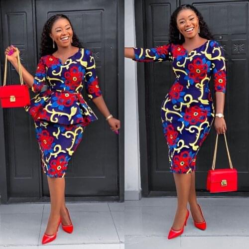 African Dresses for Women 2 Piece Set Dashiki Print Africa Dress African Clothes Bazin Broder Riche Fashion Robe Africaine Femme