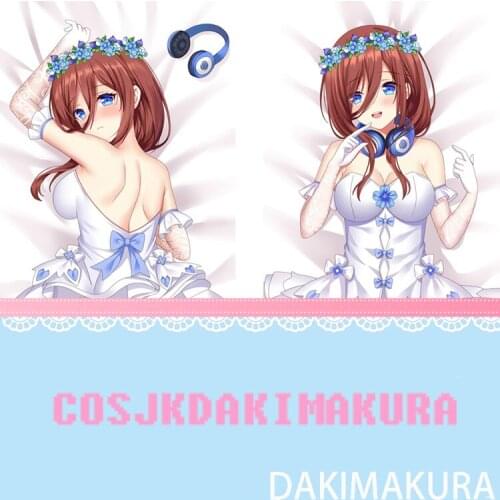 Anime Dakimakura The Quintessential Quintuplets Nakano Miku Female HD Print Pillowcase Body Hugging Pillow Cover Case Exquisite