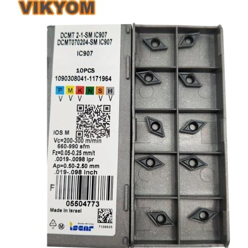 Free Shipping Carbide Inserts DCMT070204-SM IC907 CNC Inserts Plates Lathe Cutter Turning Tools