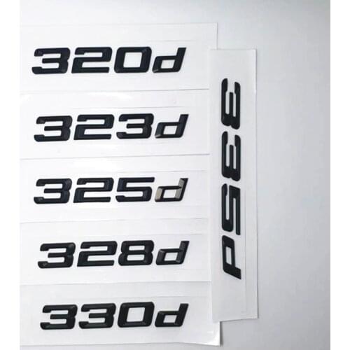 Black 316d 320d 325d 328d 330d 335d Emblem Rear Number Letters Badges for BMW 3 Series E90 E46 E91 E92 E93 F30 Car Accessories