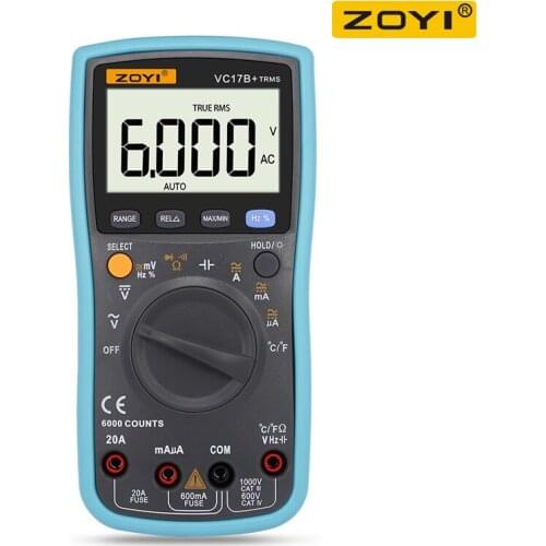 ZOYI VC17B+ Digital Multimeter TURE RMS Auto Range Volt Meter Tester Temprature Continuity Tester
