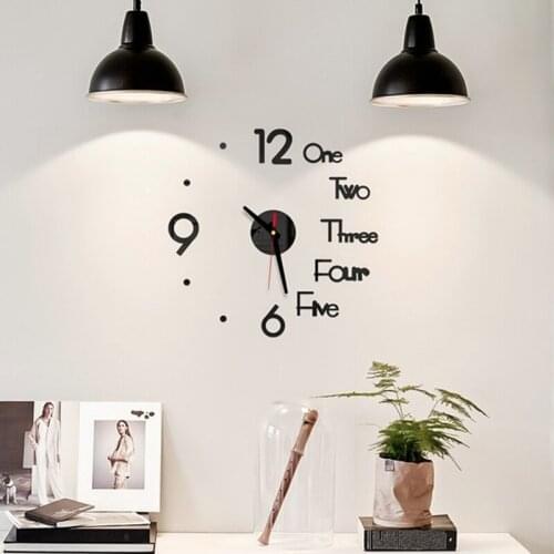 DIY digital Wall Clock 3D Mirror Surface Sticker Silent Acrylic Clock Home Office Decor Wall Clock for Bedroom Living Room Decor