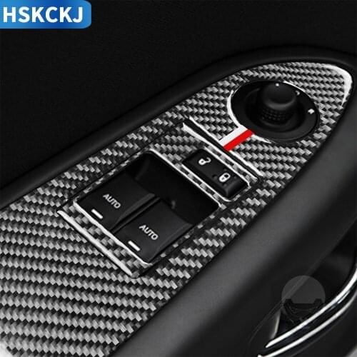 For Dodge Challenger 2008-2010 Multiple Colors Carbon Fiber Sticker Window Lift Switch Button Panel Frame Trim Car Accessorie