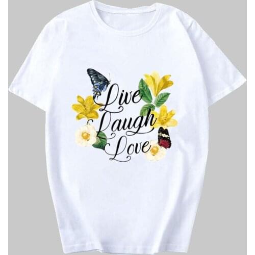 Omen T-shirts Casual Harajuku Flower Printed Tops Tee Summer Female T shirt Short Sleeve T shirt For Women Clothing