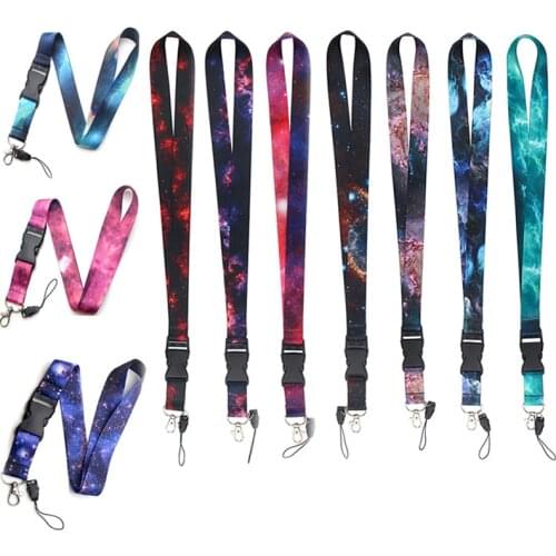 Galaxy Nebula Keychain Colorful Universe Planet Hang Rope Mobile Phone Straps