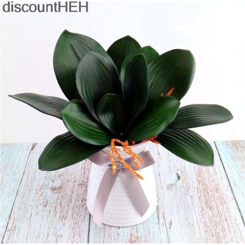 Simulation Green Leaf Of Butterfly Orchid Grass Home Plant Decors Artificial Flowers Green Leaf Hotel Home Table Decor 3 Sizes