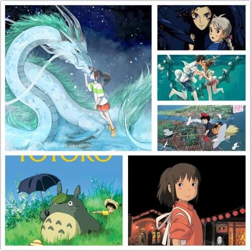 Hayao Miyazaki 5D DIY Full Diamond Character My Neighbor Totoro Spirited Away Diamond Painting Mosaic Cross Stitch Home Decor