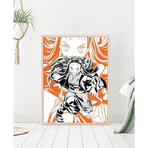 Canvas Paintings Wall Art Demon Slayer Kimetsu No Yaiba Poster Pictures Japan Anime Prints Home Decor For Living Room Modular