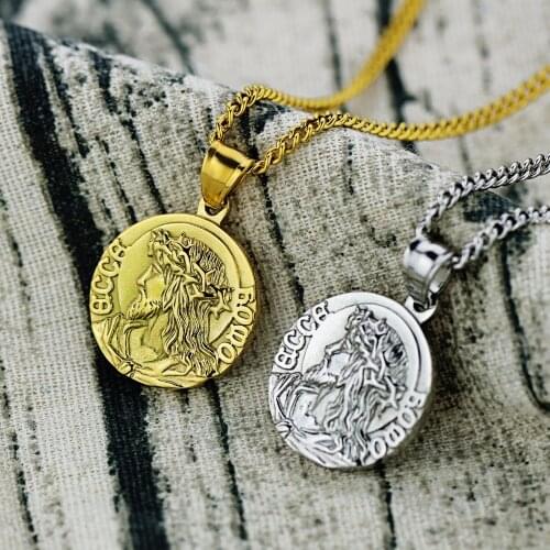 Classic San Benito Medal Jesus Necklace Stainless Steel Catholic Saint Benedict Pendants Necklaces for Women Men Jewelry