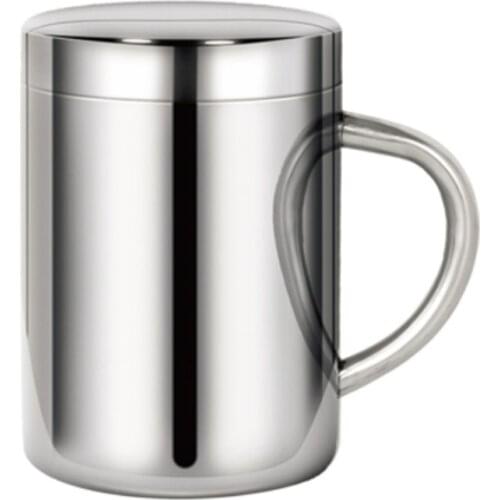 Double Wall Stainless Steel Coffee Mug with lid Portable Cup Travel Tumbler Coffee Jug Milk Tea Cups Double Office Water Mugs
