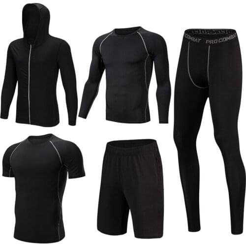 Workout Running Sets Men Sports Suits Yoga Jogging Basketball Underwear Sportswear Gym Tights Running Tracksuit Training Clothes