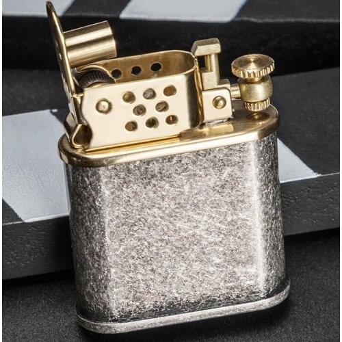 Brass Kerosene Windproof Lighter Personality Retro Unlock Automatic Bounce Lighter Smoking Accessories Good Gift To Friend