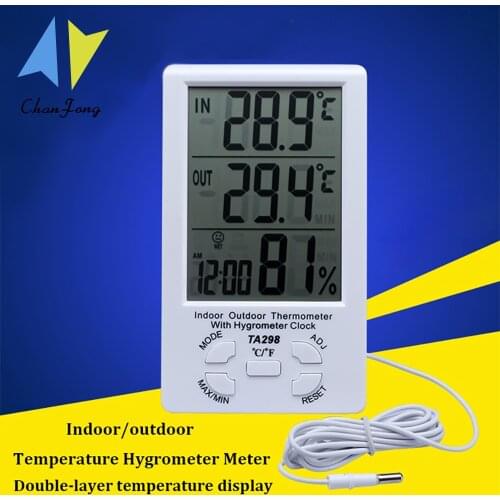 ChanFong Thermometer Hygrometer Gauge Indicator Indoor/Outdoor Weather Station Automatic Electronic Temperature Humidity Monitor