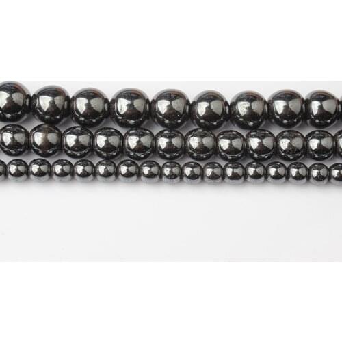 LanLi Fashion natural Hematite energy loose beads suitable for DIY men and womens bracelet necklace Jewelry Accessories