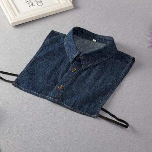 Fashion Demin Fake Collar for Women Shirt Detachable Collars Lapel Blouse Top Men False Collar Shirt Neckwear Accessories