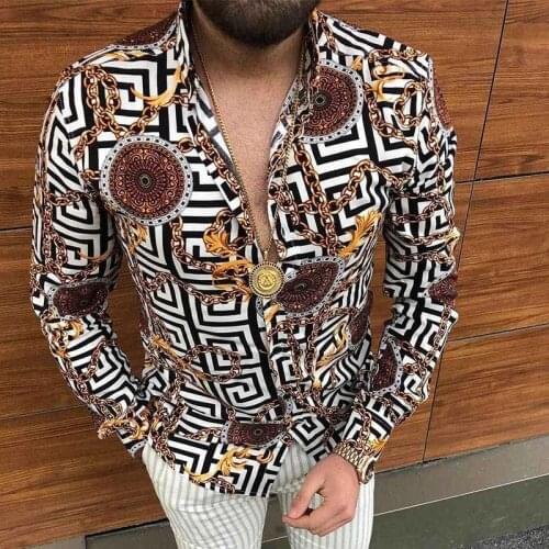 Mens Striped Long Sleeve Casual Cardigan Single-Breasted Stand Collar Shirts Top Fashion HolidayPrint Business Slim Muscle Tops