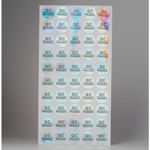 Qcpass label sticker qcpass inspection sticker round quality inspection product hologram stickers label adhensive