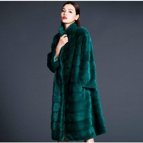 Real Winter Coat Women Clothes Double-faced Mink Fur Autumn Jacket Korean Long Coats Chaqueta Mujer MY971
