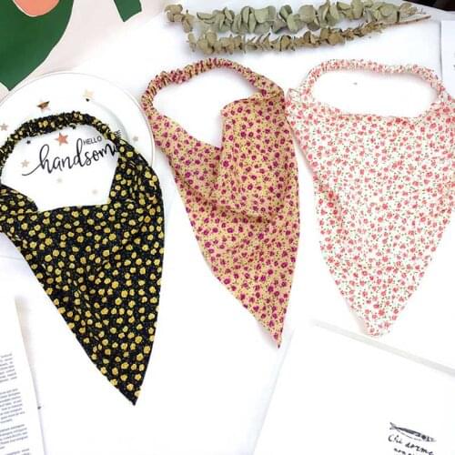 Oaoleer Printting Hair Scarf Scrunchies Vintage Triangle Bandanas Hairband Headband Elastic Hair Bands Headwrap Hair Accessories