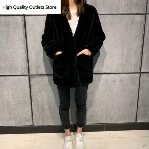 Shearling coat women suede leather coat ladies lamb fur coat