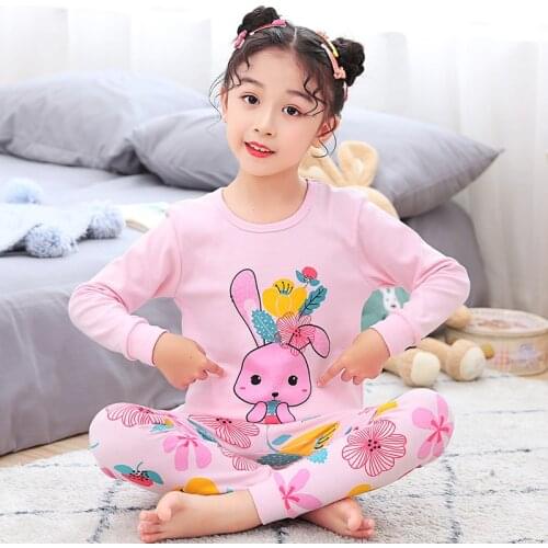 Unicorn Baby Girls Pajamas Suits 2 3 4 5 6 8Year Children Clothes Sets Boy Clothes T-Shirts Pant Sleepwear Cotton Pyjamas Kids