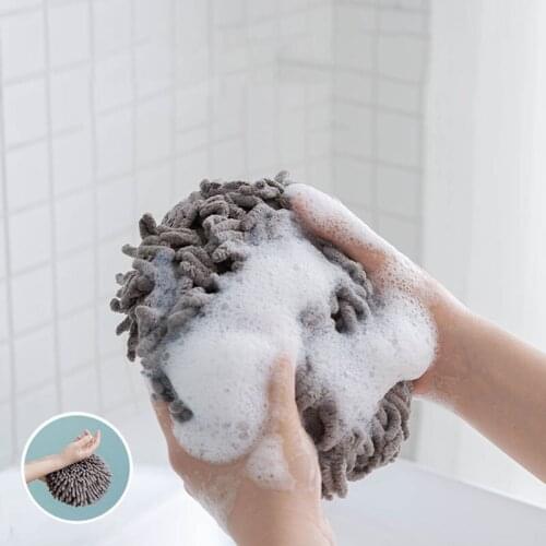 Chenille Hand Towel With Hook Quick-Drying Hanging Wipe Hand Ball Nordic Kitchen Bathroom Soft Touch Household Hand-cleaning