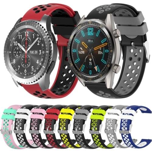 22mm Sport Silicone Band for Huawei Watch GT GT 2 46mm Wrist Strap Bracelet for Samsung Galaxy Watch 46mm Gear S3 wristband