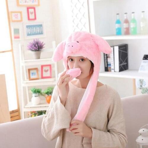 Pink Cute Cartoon Pig Shaped Headgear Adult Hat Fashion Soft Warm Plush Toy Christmas Halloween Birthday Cosplay Party Props