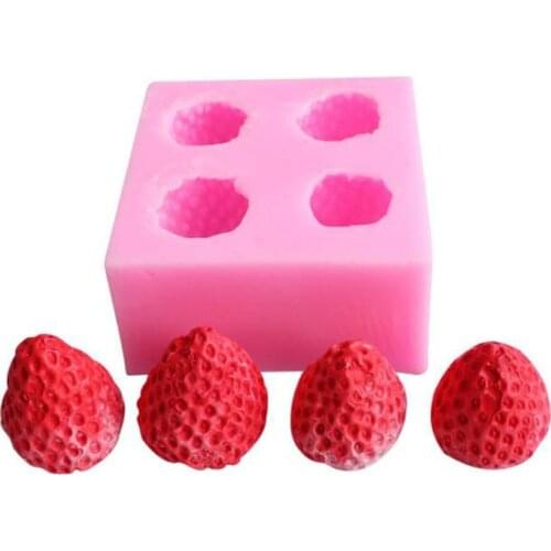 Fruit Strawberry Candle Mold Fondant Cake Tool Decoration Aromatherapy Silicone Mold Handmade Resin Soap Mold Candle Making