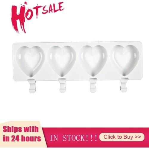 Silicone Ice Cream Mold DIY Homemade Popsicle Molds Freezer Juice 4 Cell Big Size Ice Block Tray Popsicle Barrel Maker Mould