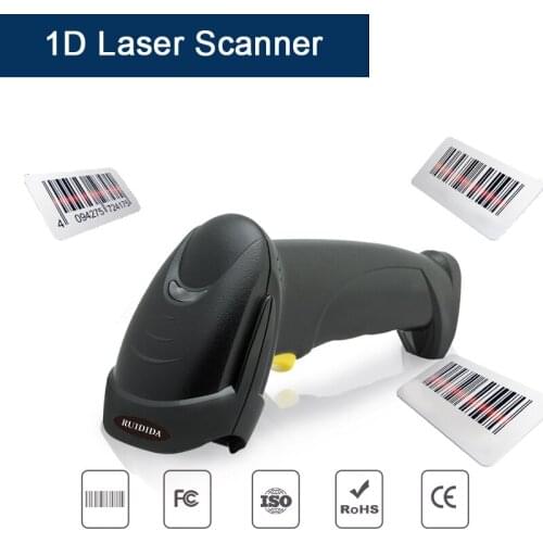 1D Barcode Scanner USB Laser Barcode Reader Handheld Bar code Scanner Wired Reader Portable Scanner for Supermarket Logistics