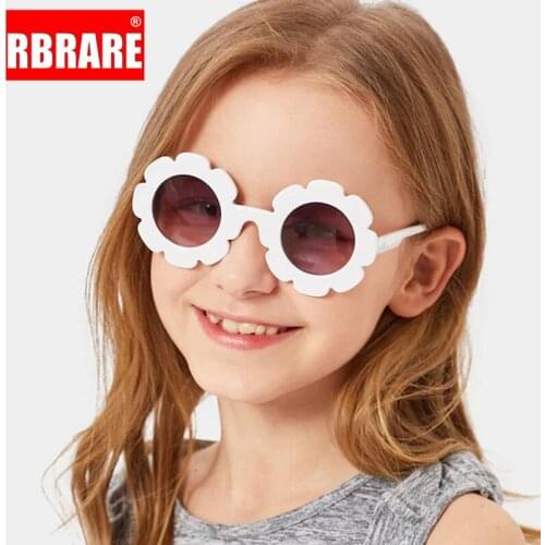 RBRARE New Lovely Child Sunglasses Girls Luxury Shades Childrens Sun Glasses Fashion Flower Kids Glasses Vintage Oculos De Sol