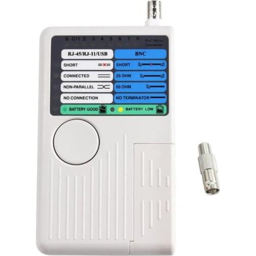 4 in1 Remote Network Phone Cable Tester Meter for RJ11 RJ45 USB BNC LAN