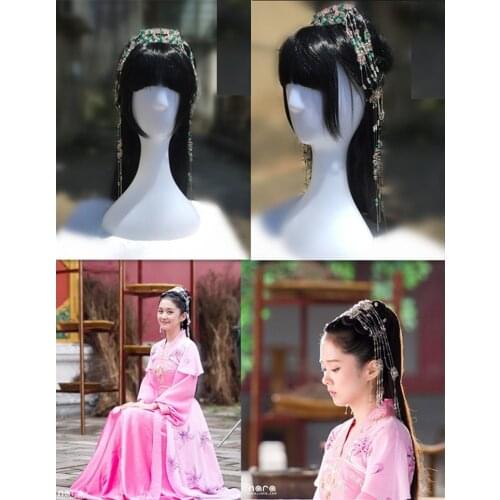 Long Tassel Beading Hair Tiara for Princess Fairy Costume Accessory Hair Jewelry for TV Play Bratty Royal Doctress Zhang Nana