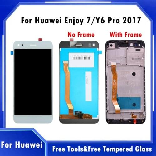 High Qaulity For Huawei Enjoy 7 Y6 pro 2017 SLA-L02 L22 TL00 Touch Screen Digitizer Full Assembly Replacement Parts With Frame
