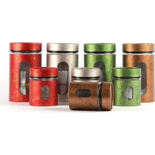 Xin Jia Yi Packaging Macaron Glass Gift Box Bracelet Round Shape Screw Lid Colorful Tea Coffee Food Large Size Strong Boxes