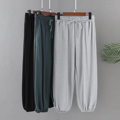 Womens Clothing Harem Pants Plus Size Summer 2021 Show Thin Loose Thin Ice Silk Ankle Banded Sweatpants