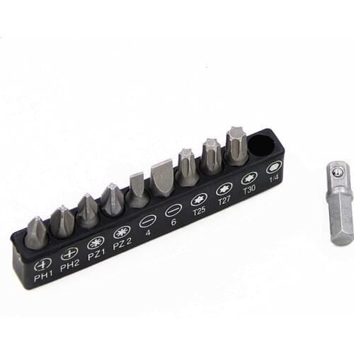 10pc 25mm rubber strip hand batch screwdriver batch head set with cross-shaped plum-blossom screwdriver head