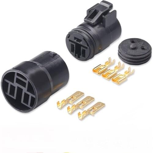 100Sets 3 Pin Male Female Round Alternator Plug Waterproof Wiring Harness Connector For 90980-10341 90980-11491