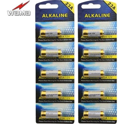 10x Wama 23A 12V Alarm-Remote Dry Alkaline Battery 23AE 21/23 A23 12V 23GA MN21 Alarm Keyless Entry Watch Batteries