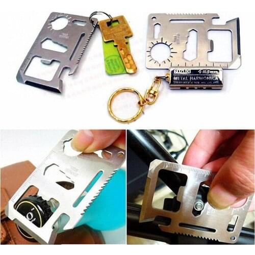 11 in 1 Multifunction Outdoor Pocket Saber Card Tool Multi Tools Hunting Survival Camping Pocket Military Card Knife Tool Parts