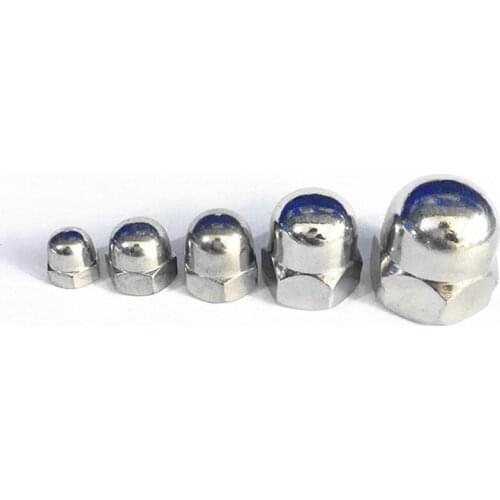 20PCS/Lot M3 M4 M5 M6 DIN1587 304 Stainless Steel Acorn Cap Nuts Decorative Cover Semicircle Acorn Nut Hex Head Cap Nuts