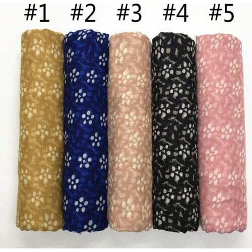 2018 Fashion Women Vintage Flower Fringe Scarves And Shawl Floral Wrap Muslim Hijab Muffler 5 Color Free Shipping