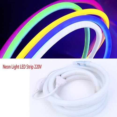 360 Round Neon Led Light Strip 220V 120LED 2835 Tube Flexible Rope Lights Waterproof Holiday Home Decoration 1m-10m