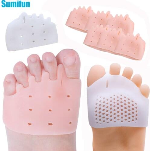 4pcs Forefoot Pads Toe Separator Five-hole Honeycomb Gel Pain Relief Insoles Prevent Foot Callus Blisters Corn Protector Care