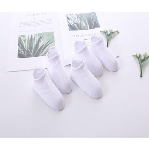 5Pairs/Lot Baby White Kid Socks Spring Style Solid Thin Soft Cotton Children For Boys Girls Sport Students Socks 2-12 Years Old