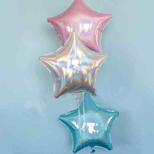 50pcs/lot 18inch Laser Metallic Star Foil Balloons Wedding Kid Bridal Shower Birthday Party Decor Helium Inflatable Globos Gift