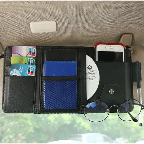 Car Sun Visor Bill Pen Business Card Holder CD DVD Organizer Storage Box Sunglasses Clip Stowing Tidying Car Accessories