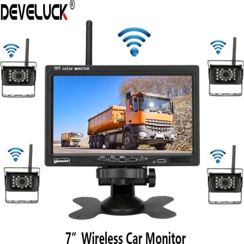 7 "Wireless Rearview camera Car Monitor monitors Auto Night Vision Waterproof Rear camera12-24V for Truck excavator forklift 4 C