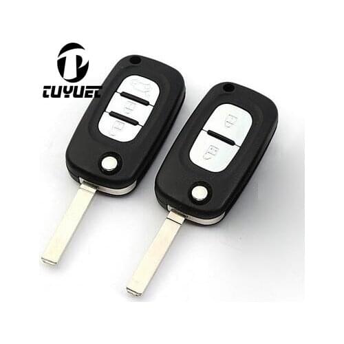 2 3 Button Car Remote Key Case Cover Flip Folding Uncut Blade Shell for Renault Fluence Clio Megane Kangoo Modus